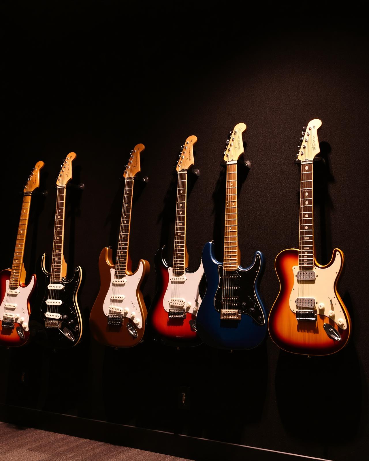 Guitares au mur